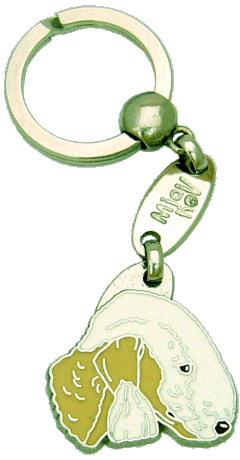 БЕДЛИНГТОН-ТЕРЬЕР БЕЛЫЙ КОРИЧНЕВЫЙ <br> (брелоки для ключей, Гравировка включена в стоимость)